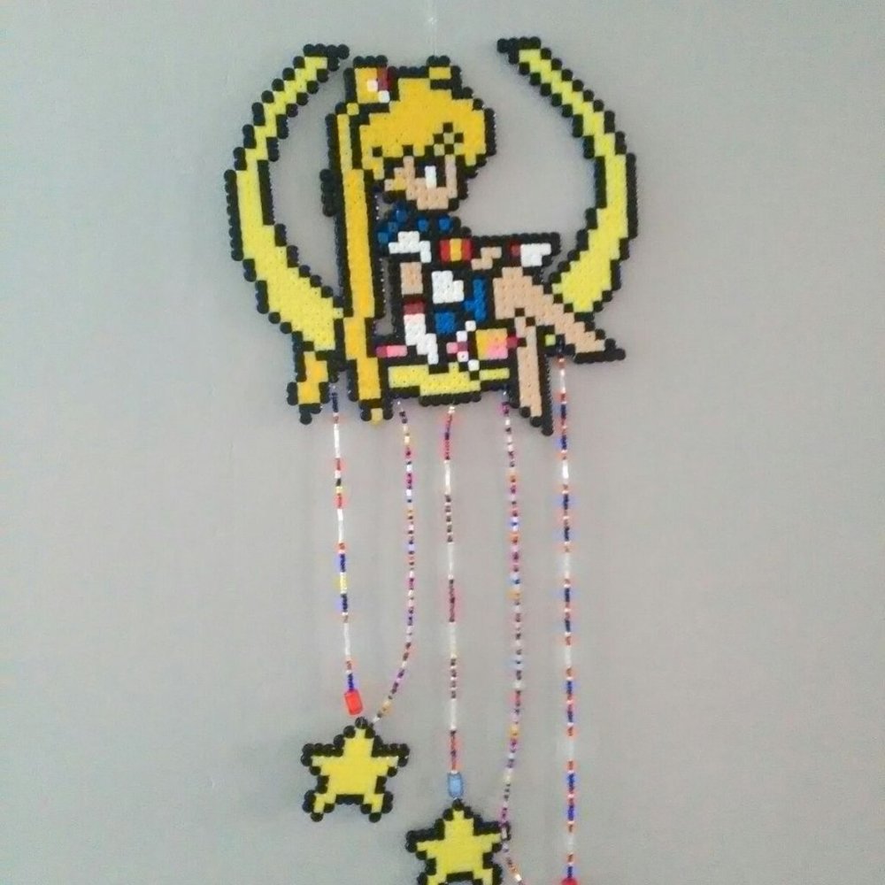 Sailor moon perler bead dreamcatcher